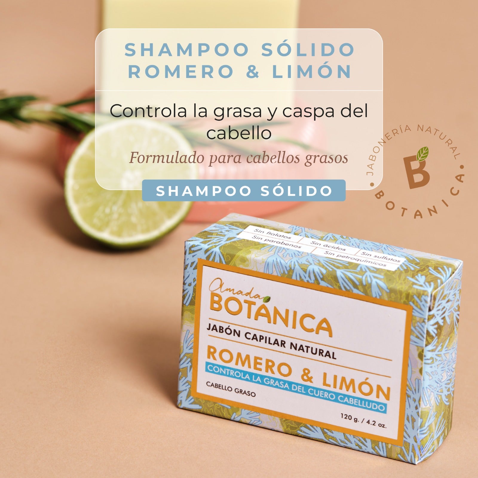 SHAMPOO ANTI-GRASA ROMERO & LIMÓN