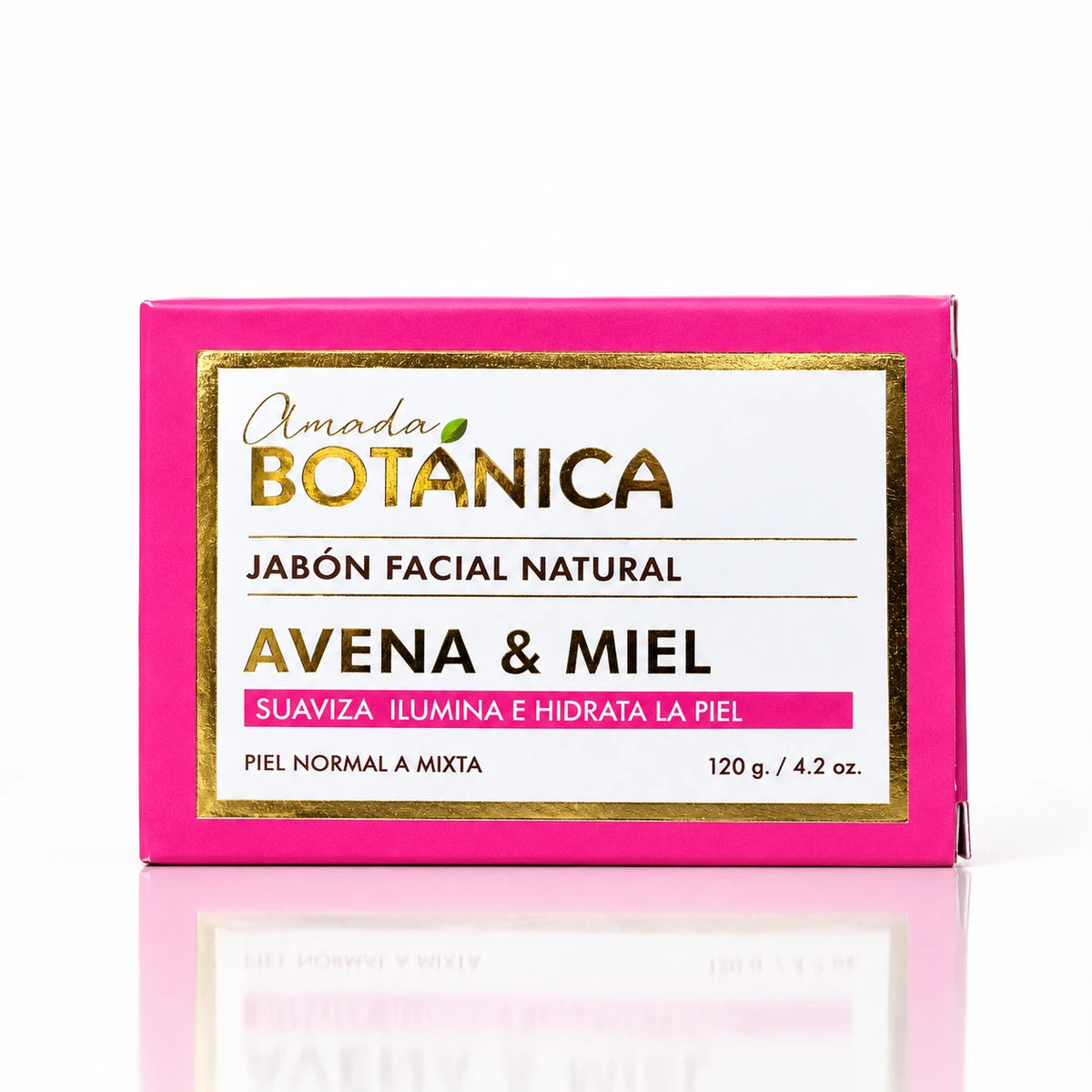 Caja del jabón facial de Avena & Miel Amada Botánica que suaviza, ilumina e hidrata la piel, 120 g