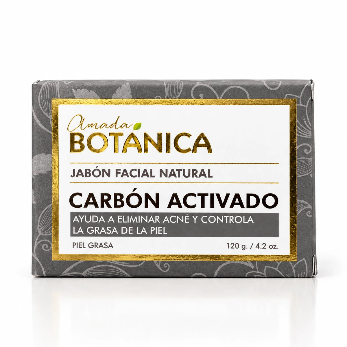 Caja del jabón facial de Carbón Activado Amada Botánica para piel grasa, 120 g